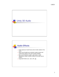 Unity 3D Audio Audio Effects