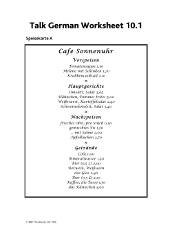 Talk German Worksheet 10.1