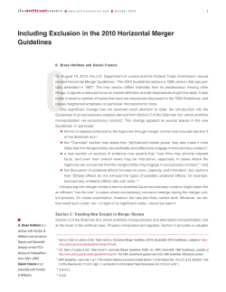October 2010 Including Exclusion in the 2010 Horizontal Merger