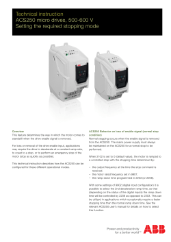 ACS250 500-600 V, Setting the required