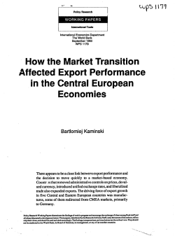 How the Market Transition Affected Export Performance in the