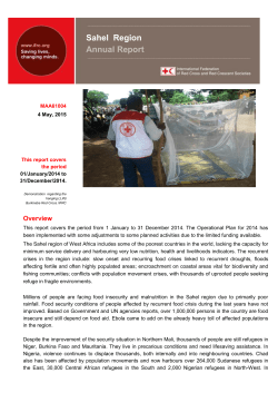 Sahel Region Annual Report