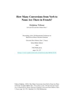 How Many Conversions from Verb to Noun Are There in French?