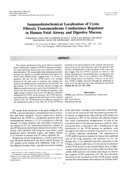 Immunohistochemical Localization of Cystic Fibrosis