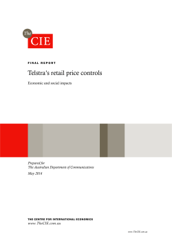 Telstra`s retail price controls - Centre for International Economics