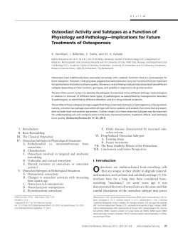 Osteoclast Activity and Subtypes as a Function of Physiology and