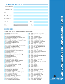 SUB -CONTRA CTOR PRE -QU ALIFICA TION FORM