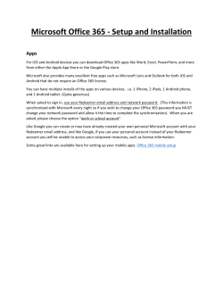 Microsoft Office 365 - Setup and Installation