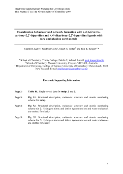 Single crystal data for tmbp, 2 and 3