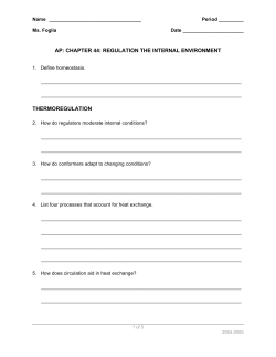 AP: CHAPTER 44: REGULATION THE INTERNAL ENVIRONMENT