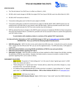 TITLE AD VALOREM TAX (TAVT)