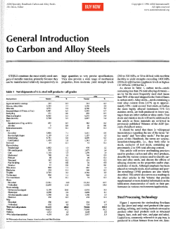 General Introduction to Carbon and Alloy Steels