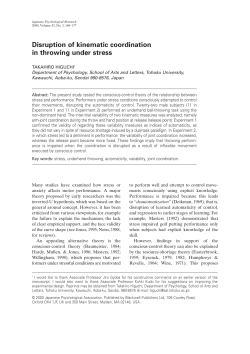 Disruption of kinematic coordination in throwing under stress