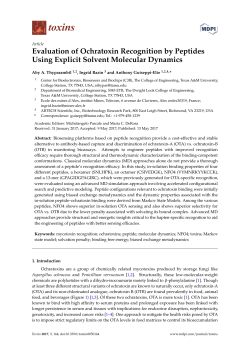 Evaluation of Ochratoxin Recognition by Peptides Using Explicit