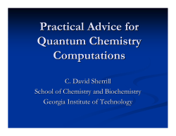 Practical Advice for Quantum Chemistry Computations