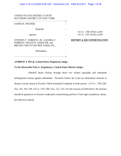 UNITED STATES DISTRICT COURT SOUTHERN DISTRICT OF