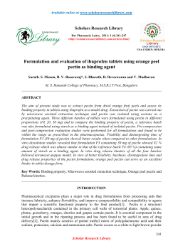 Formulation and evaluation of ibuprofen tablets using orange peel