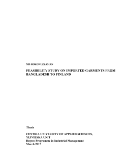feasibility study on imported garments from bangladesh to