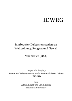 Innsbrucker Diskussionspapiere zu Weltordnung, Religion und