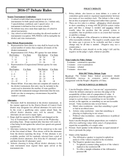 2016-17 Debate Rules - Idaho High School Activities Association