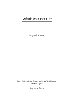 Beyond Naypyidaw: Burma and the ASEAN Way