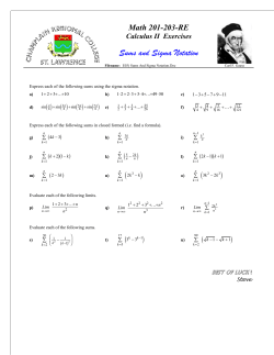 Sums and Sigma Notation