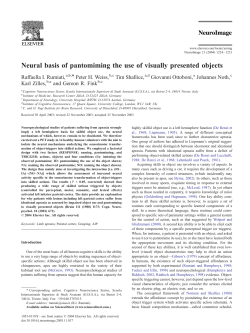 Neural basis of pantomiming the use of visually presented objects