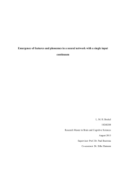 Emergence of features and phonemes in a neural network with a