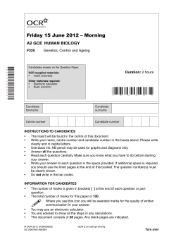 Question paper - Unit F225 - Genetics, control and ageing