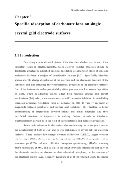 Chapter 3 Specific adsorption of carbonate ions on single crystal