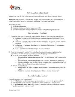 How to Analyze a Case Study