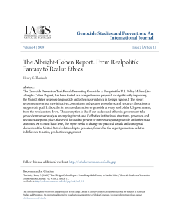 The Albright-Cohen Report: From Realpolitik Fantasy to Realist Ethics