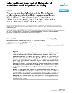 The environment and physical activity: The influence of psychosocial