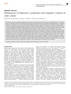 Dimensions of depressive symptoms and cingulate