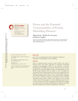 Prions and the Potential Transmissibility of Protein Misfolding