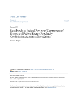 Roadblocks to Judicial Review of Department of Energy and Federal