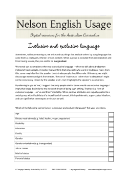 Inclusive and exclusive language