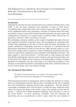 The Emergence of a domestic avant garde in contemporary