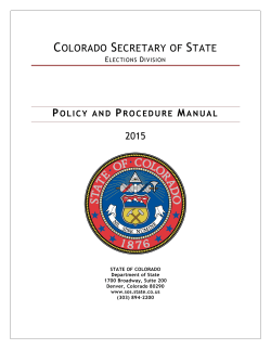 Policy and Procedure Manual - City and County of Broomfield