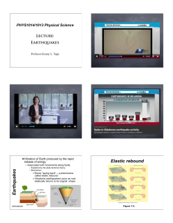 Ea rth q u a k e s Elastic rebound