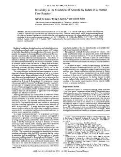 Bistability in the Oxidation of Arsenite by Iodate in a Stirred Flow
