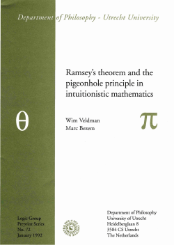 Ramsey`s theorem and the pigeonhole principle in