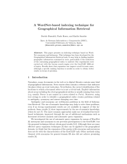 A WordNet-based indexing technique for Geographical Information