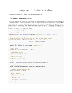 Assignment 8: Sentiment Analyzer