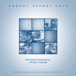 Foundation Report - The Indianapolis Public Library