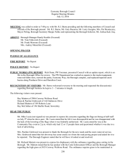 250 Economy Borough Council Regular Meeting Minutes July 12
