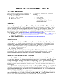 Listening to and Using American Memory Audio Clips