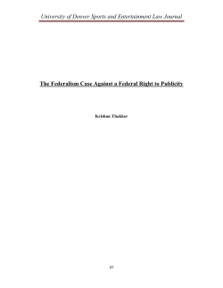 The Federalism Case Against a Federal Right to Publicity
