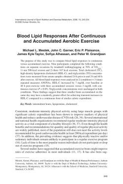 Blood Lipid Responses After Continuous and Accumulated Aerobic