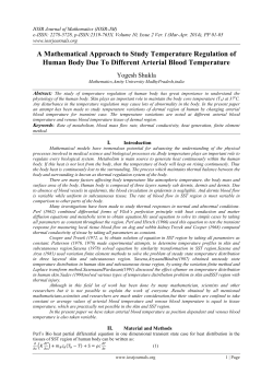 A Mathematical Approach to Study Temperature Regulation